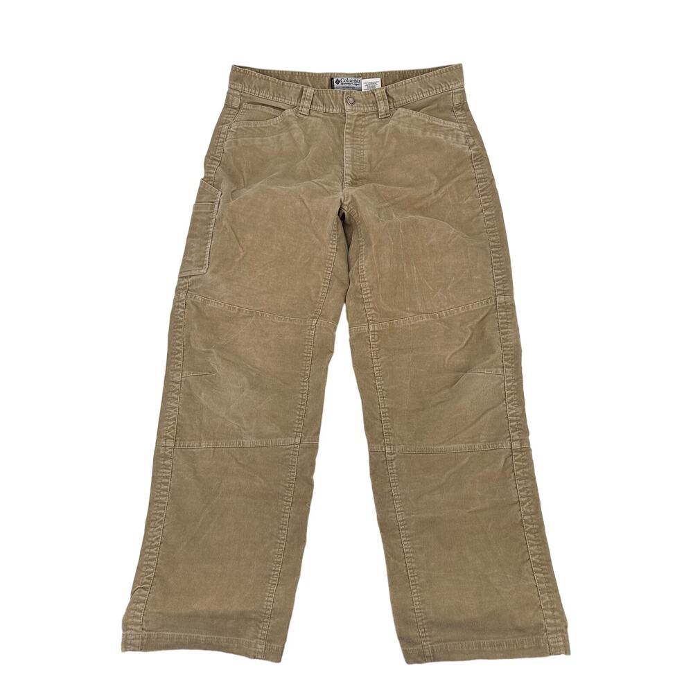 Columbia Men's Corduroy Carpenter Pants 36x32 Tan High Rise Straight Leg Casual